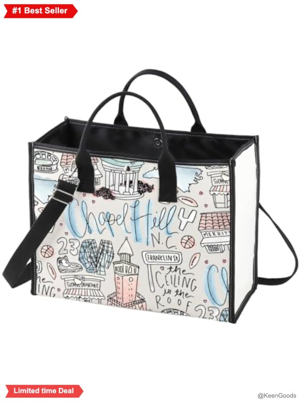 Canvas Tote Bag Reusable Grocery Waterproof Shoulder Travel